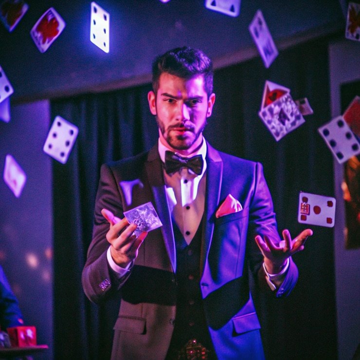 Live dealer studio with multiple camera angles showing Match Winner card table